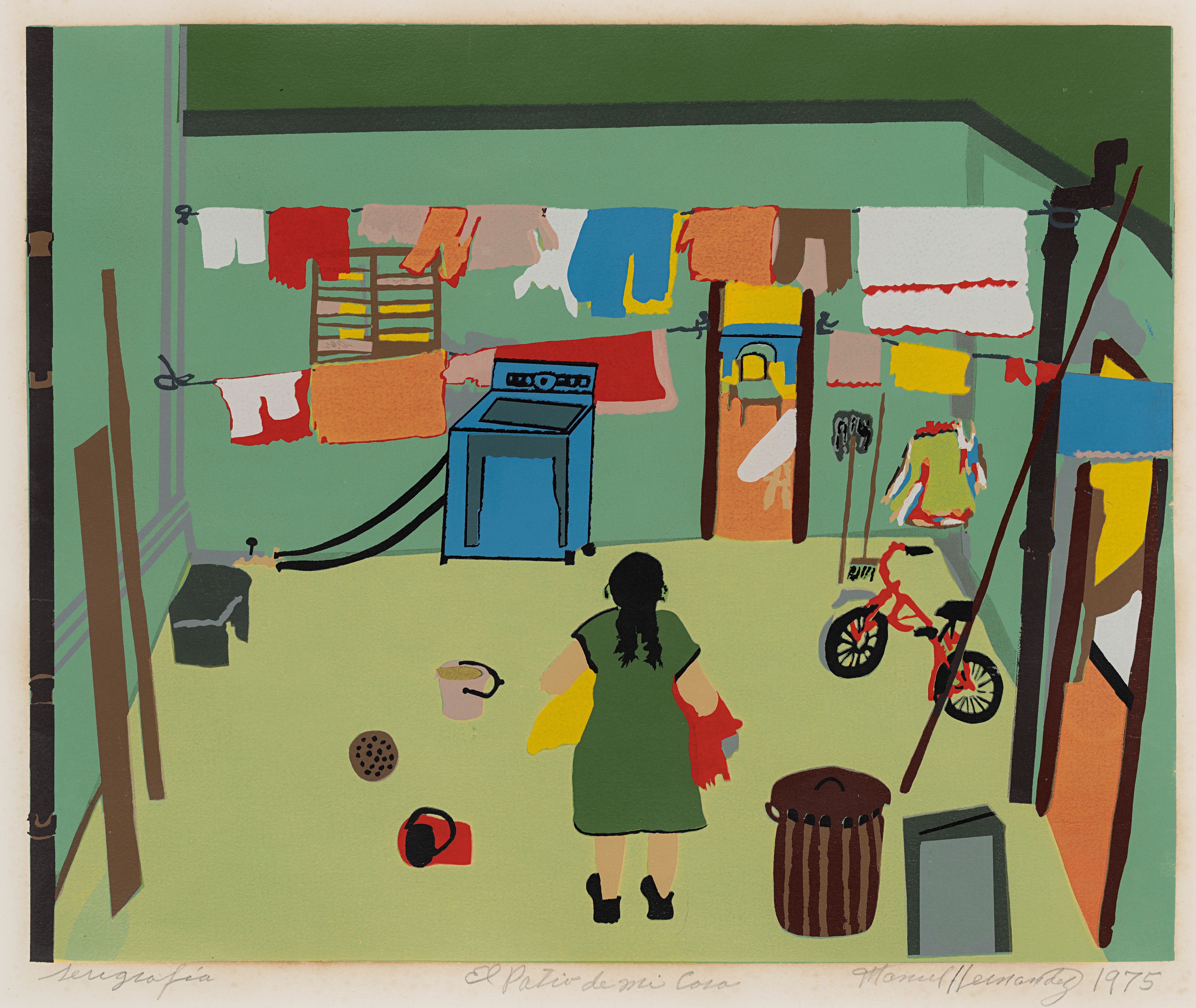El patio de mi casa
Manuel Hernández Acevedo
1975, serigrafía | imagen del portal de la Cooperativa de Seguros Múltiples